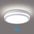 Brilagi - LED buitenplafondlamp met sensor BENE LED/24W/230V Ø 26 cm wit IP54