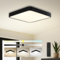 Brilagi - LED dimbare plafondlamp POOL SQUARE LED/48W/230V 3000-6000K 50x50 cm zwart + afstandsbediening