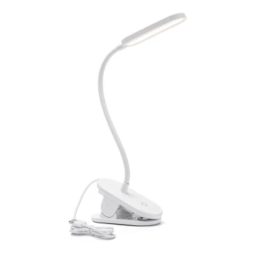 Aigostar - Dimbare LED tafellamp met clip LED/2,5W/5V wit