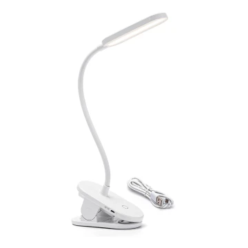 Aigostar - LED Dimbare oplaadbare tafellamp met clip LED/2,5W/5V 1200mAh wit