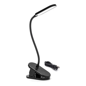Aigostar - LED Dimbare oplaadbare tafellamp met clip LED/2,5W/5V zwart