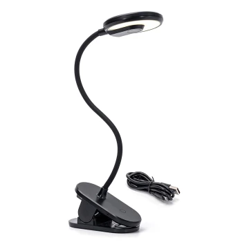 Aigostar - LED Dimbare oplaadbare tafellamp met clip LED/3W/5V 1800mAh zwart