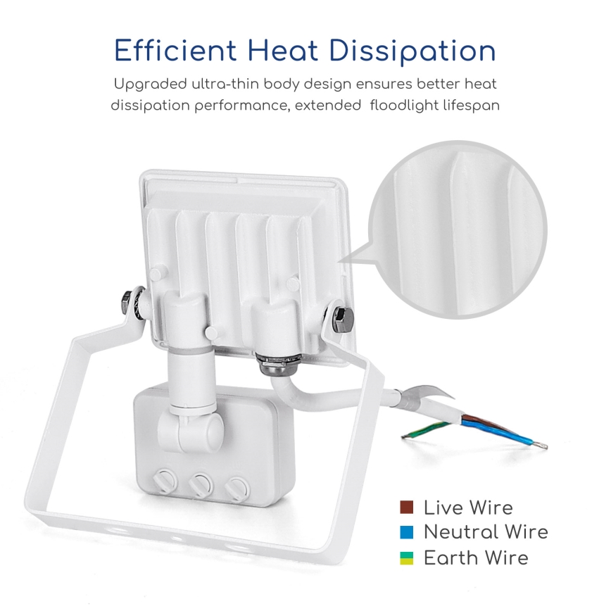 Aigostar - LED Schijnwerper met Sensor LED/10W/230V 6400K IP65 wit