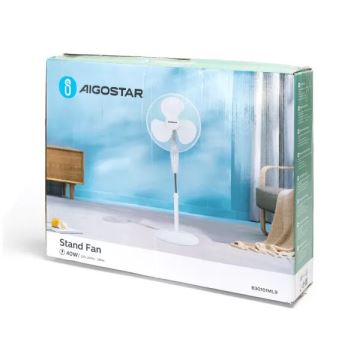 Aigostar - Staande ventilator 40W/230V wit