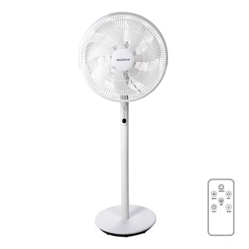 Aigostar - Staande ventilator 45W/230V wit + afstandsbediening