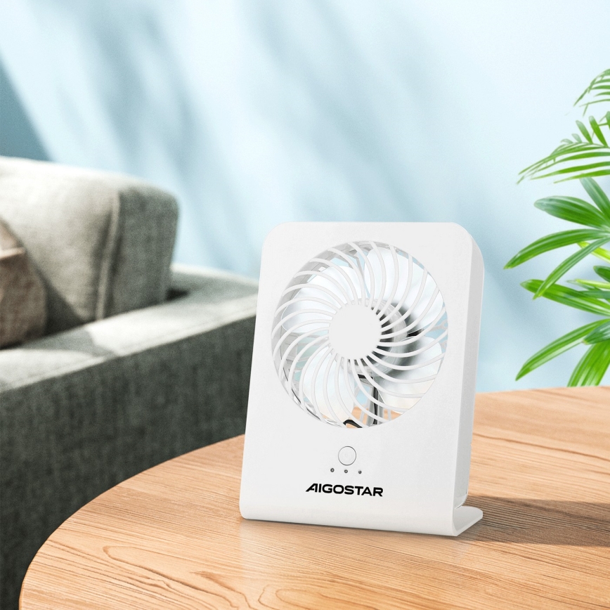 Aigostar - Tafelventilator 5W/5V wit