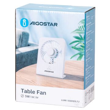 Aigostar - Tafelventilator 5W/5V wit