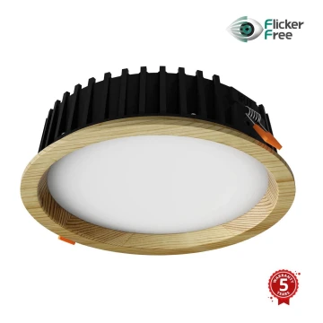 APLED - LED Hang plafondverlichting RONDO WOODLINE LED/12W/230V 3000K diameter 20 cm grenen massief hout