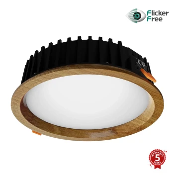 APLED - LED Hang plafondverlichting RONDO WOODLINE LED/12W/230V 4000K diameter 20 cm eiken massief hout