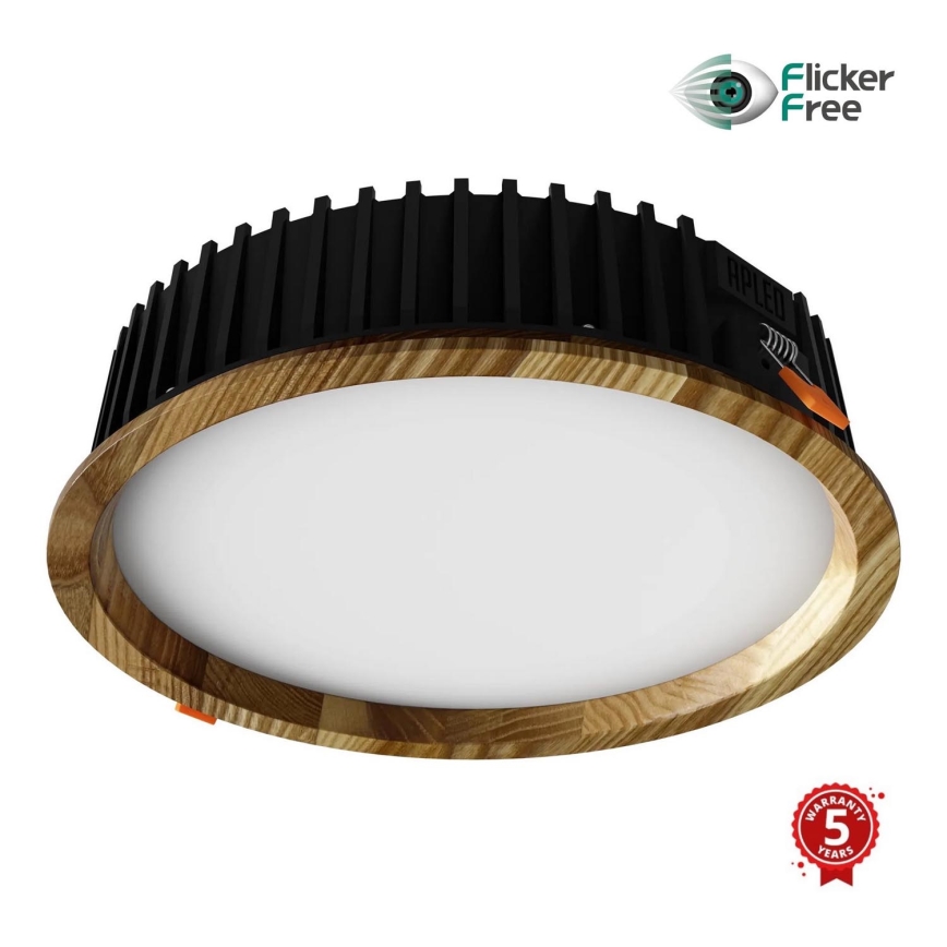 APLED - LED Hang plafondverlichting RONDO WOODLINE LED/18W/230V 4000K diameter 26 cm essehout massief hout