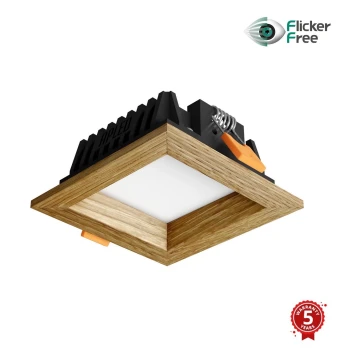 APLED - LED Hang plafondverlichting SQUARE WOODLINE LED/3W/230V 4000K 9x9 cm eiken massief hout