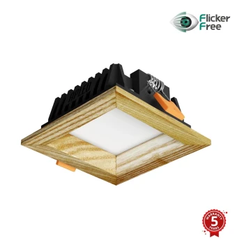 APLED - LED Hang plafondverlichting SQUARE WOODLINE LED/3W/230V 4000K 9x9 cm essehout massief hout