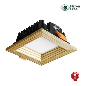 APLED - LED Hang plafondverlichting SQUARE WOODLINE LED/6W/230V 3000K 12x12 cm Dennenboom massief hout