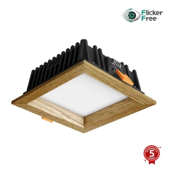 APLED - LED Hang plafondverlichting SQUARE WOODLINE LED/6W/230V 4000K 12x12 cm eiken massief hout