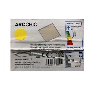 Arcchio - LED dimbare plafondlamp PHILIA LED/20W/230V 3000-6000K + afstandsbediening