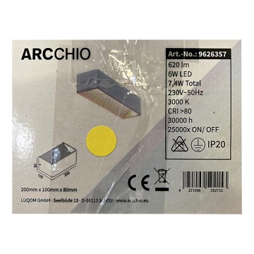 Arcchio - LED Wandlamp KARAM LED/6W/230V