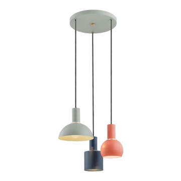 Argon 1479 - Hanglamp aan een koord SINES 3xE27/15W/230V groen/blauw/oranje