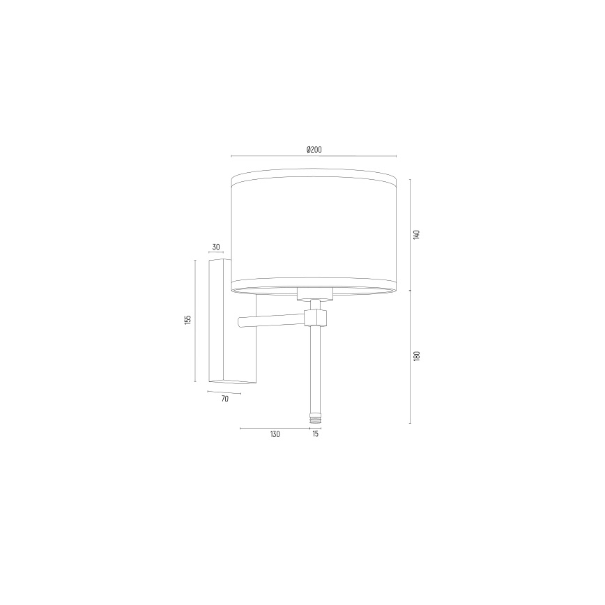 Argon 8033 - Wandlamp ABBANO 1xE27/15W/230V messing/wit