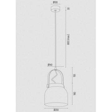 Argon 8280 - Hanglamp aan een koord LOGAN 1xE27/15W/230V diameter 20 cm wit