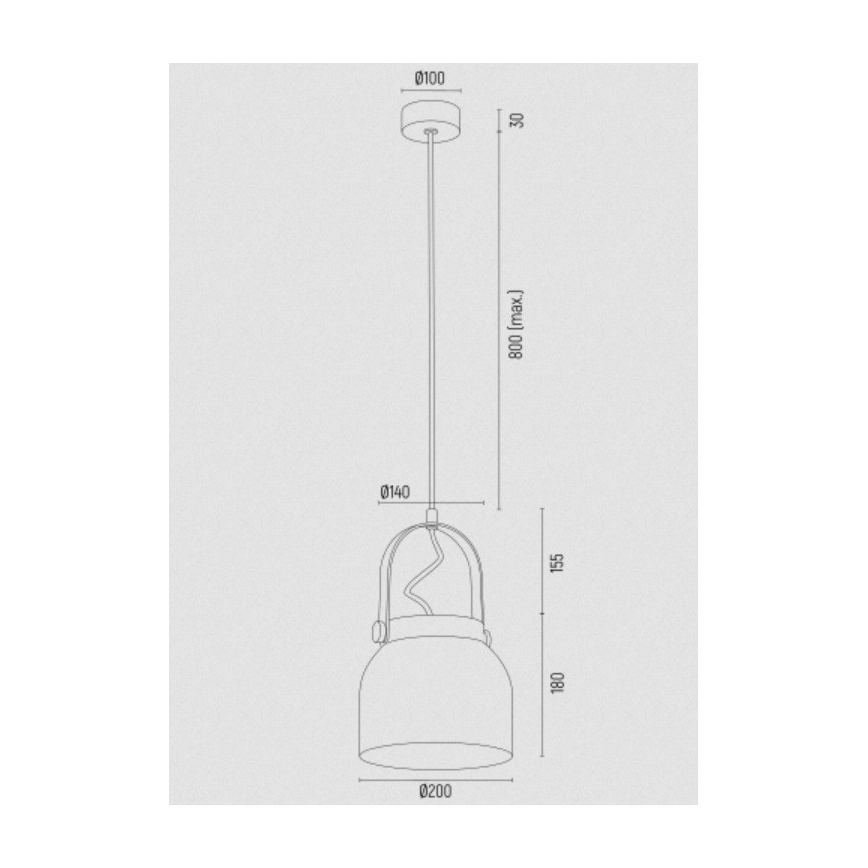 Argon 8280 - Hanglamp aan een koord LOGAN 1xE27/15W/230V diameter 20 cm wit