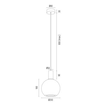 Argon 8564 - Hanglamp aan een koord SAGUNTO PLUS 1xE27/15W/230V diameter 20 cm zwart