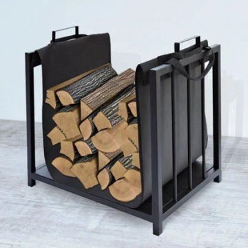 Basket voor hout 50x50,5 cm zwart