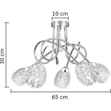 Bevestigde hanglamp TWIST CRYSTAL 5xE14/40W/230V