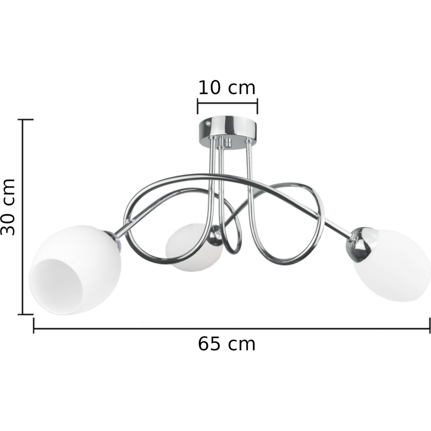 Bevestigde hanglamp TWIST WHITE 3xE14/40W/230V