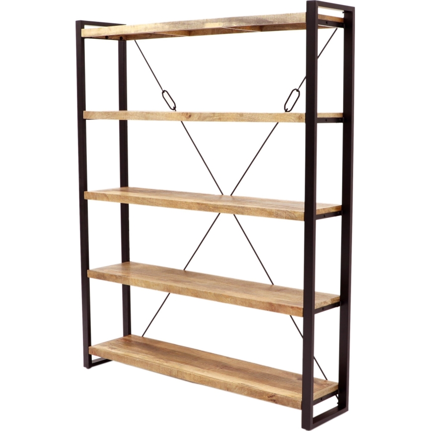 Boekenkast RETRO 200x140 cm massief hout/mangoboom