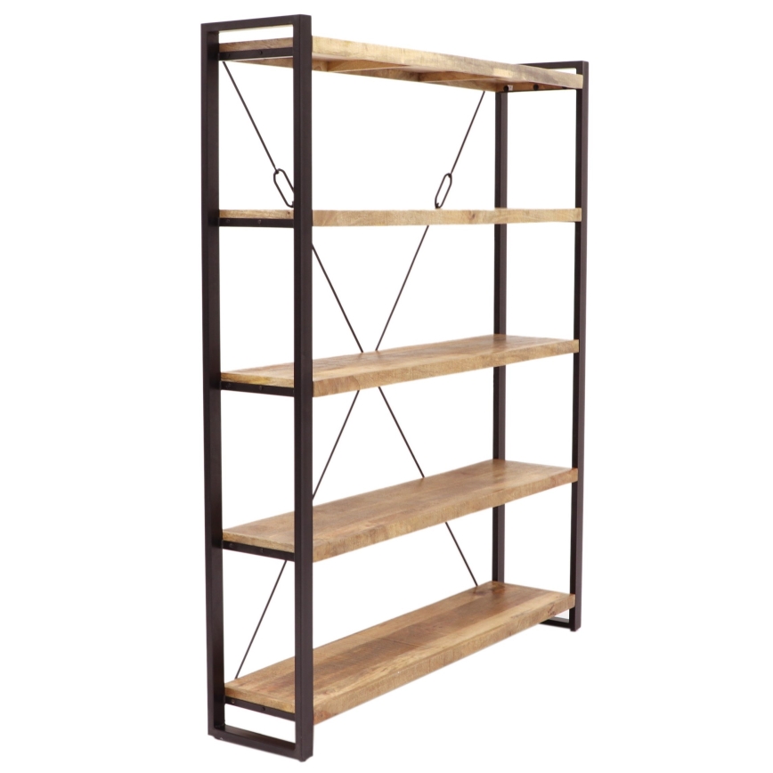 Boekenkast RETRO 200x140 cm massief hout/mangoboom