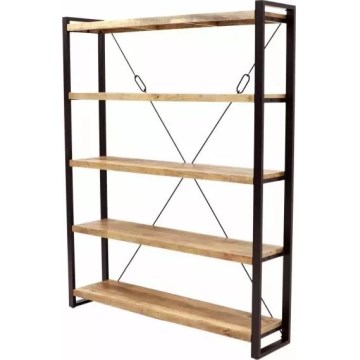 Boekenkast RETRO 200x160 cm massief hout/mangoboom