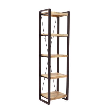 Boekenkast RETRO 200x60 cm massief hout/mangoboom