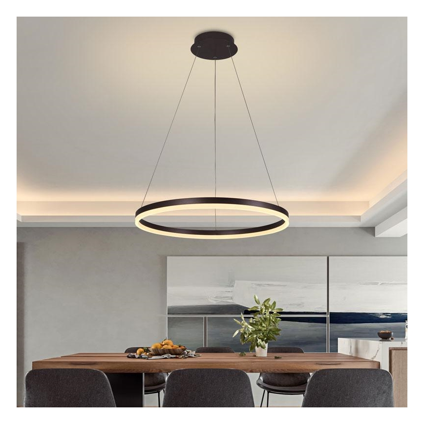 Brilagi - Dimbare LED hanglamp aan een koord CIRCLE LED/42W/230V 3000-6500K bruin + afstandsbediening