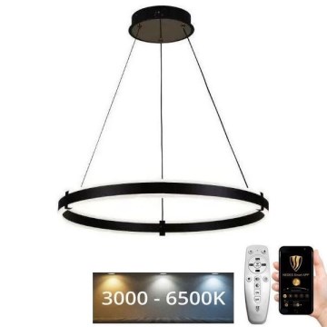 Brilagi - Dimbare LED hanglamp aan een koord CIRCLE LED/85W/230V 3000-6500K zwart + afstandsbediening