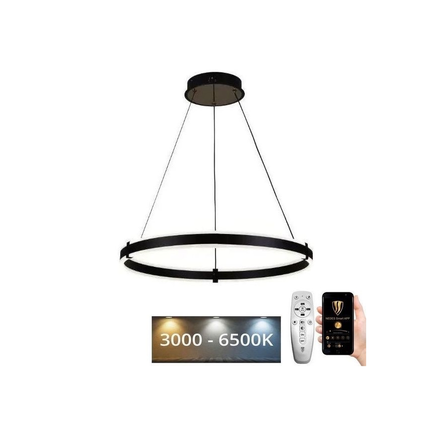 Brilagi - Dimbare LED hanglamp aan een koord CIRCLE LED/85W/230V 3000-6500K zwart + afstandsbediening