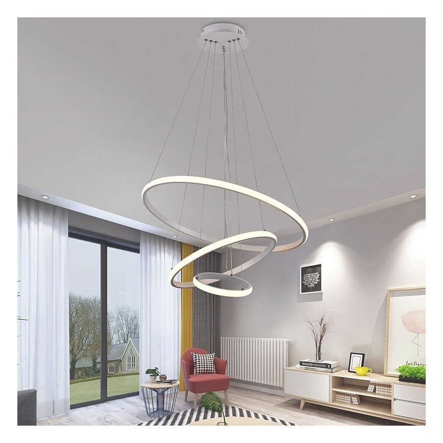 Brilagi - Dimbare LED hanglamp aan een koord CIRCLE LED/90W/230V 3000-6500K + afstandsbediening