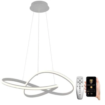 Brilagi - Dimbare LED hanglamp aan een koord COSMOWAVE LED/70W/230V 3000-6500K zilver + afstandsbediening