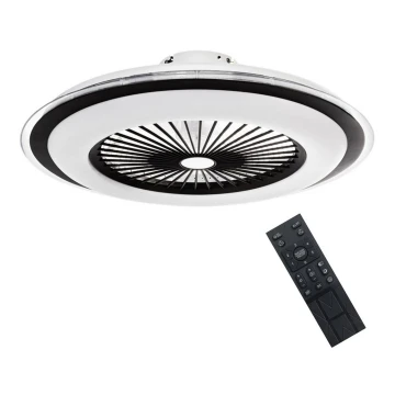 Brilagi - Dimbare LED Lamp met Ventilator RONDA LED/48W/230V 3000-6000K zwart + afstandsbediening