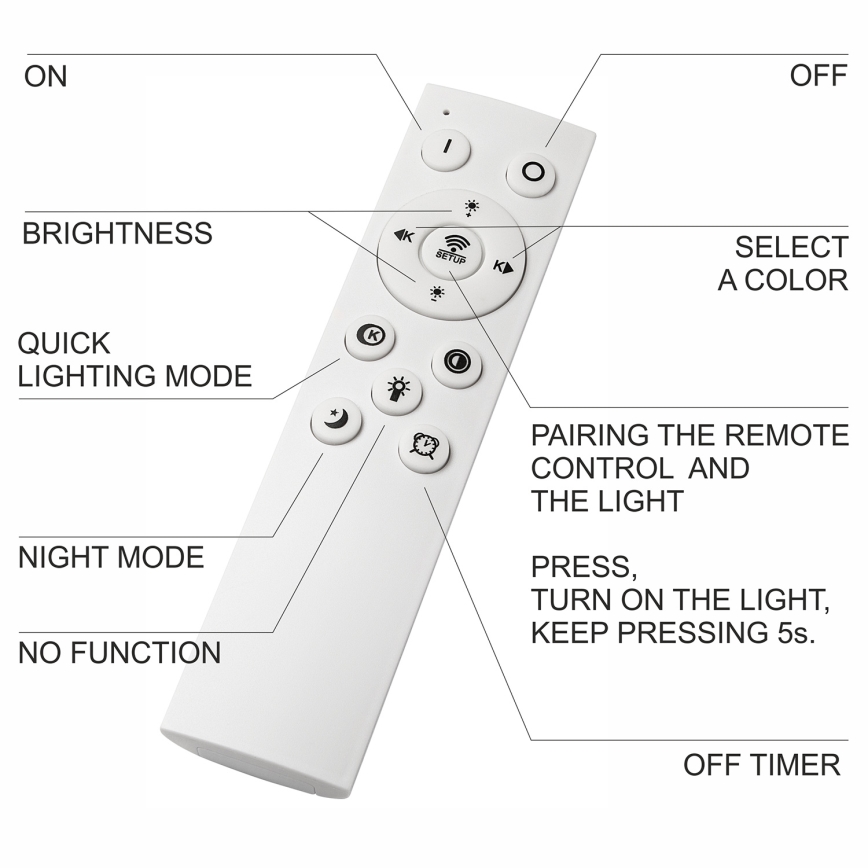 Brilagi - LED Dimbare badkamer plafondverlichting WOODY FRAME LED/50W/230V eiken 60x60 cm 3000-6000K IP44 + afstandsbediening