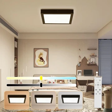 Brilagi - LED Dimbare badkamer plafondverlichting FRAME SMART LED/24W/230V 3000-6000K IP44 zwart + afstandsbediening