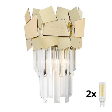 Brilagi - LED Kristallen wandlamp MIRAGE 2xG9/42W/230V