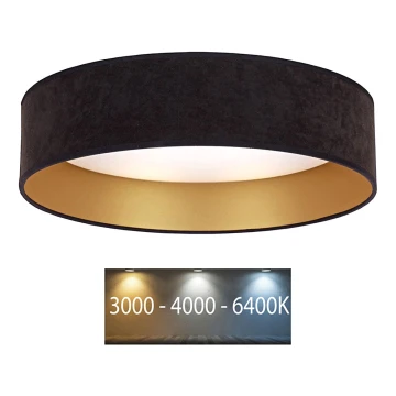 Brilagi - LED Plafondlamp VELVET LED/12W/230V d. 30 cm 3000K/4000K/6400K zwart/goud