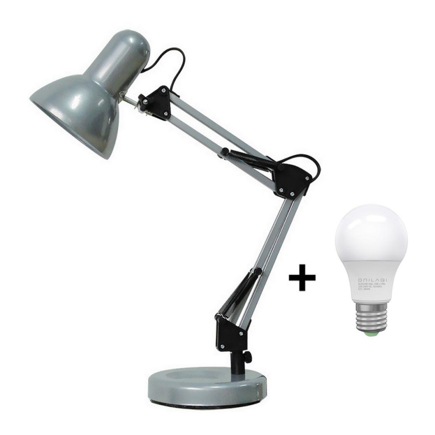 Brilagi - LED Tafel Lamp ROMERO 1xE27/10W/230V zilver