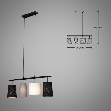 Brilo 4027-045 - Hanglamp aan een koord SHADES 4xE27/40W/230V