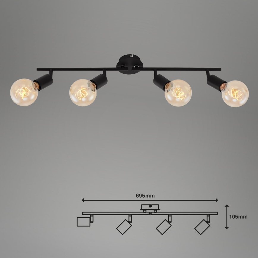 Briloner 10104965 - Spot 4xE27/60W/230V zwart