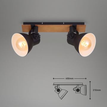 Briloner 2742-025 - Spot SPOTLIGHT 2xE27/40W/230V zwart/bruin