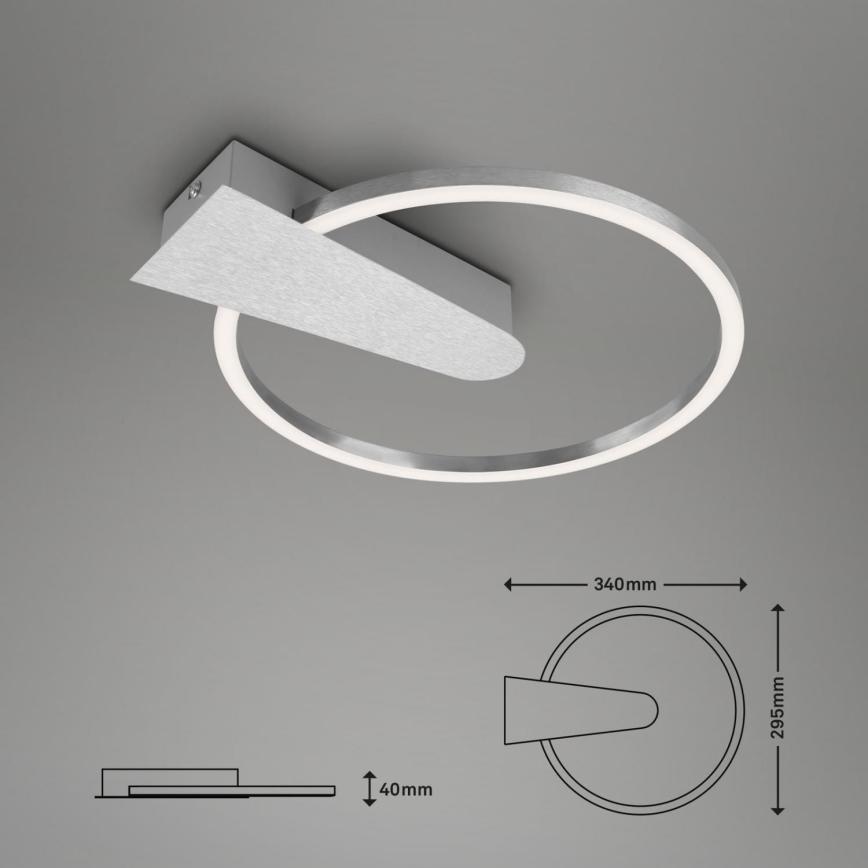 Briloner 3542-018 - Dimbare LED plafondlamp NICO LED/12W/230V chroom