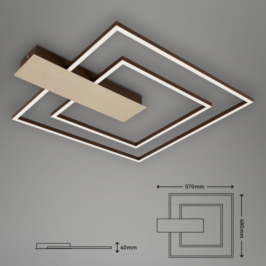 Briloner 3545-017 - Dimbare LED plafondlamp NICO LED/25W/230V goud