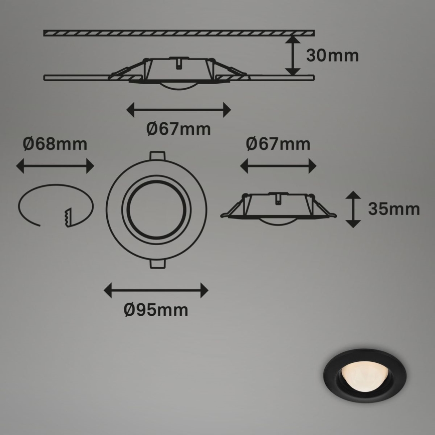 Briloner 7056-035 - SET 3x Hangende LED Badkamer plafond verlichting LED/3W/230V IP44