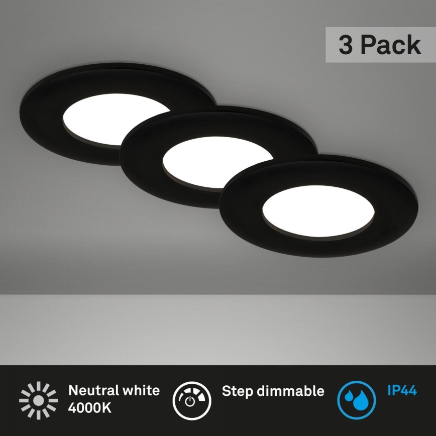 Briloner 7103-435 - SET 3x LED dimbare badkamer inbouwspot LED/5W/230V IP44